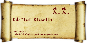 Kálai Klaudia névjegykártya