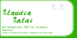 klaudia kalai business card